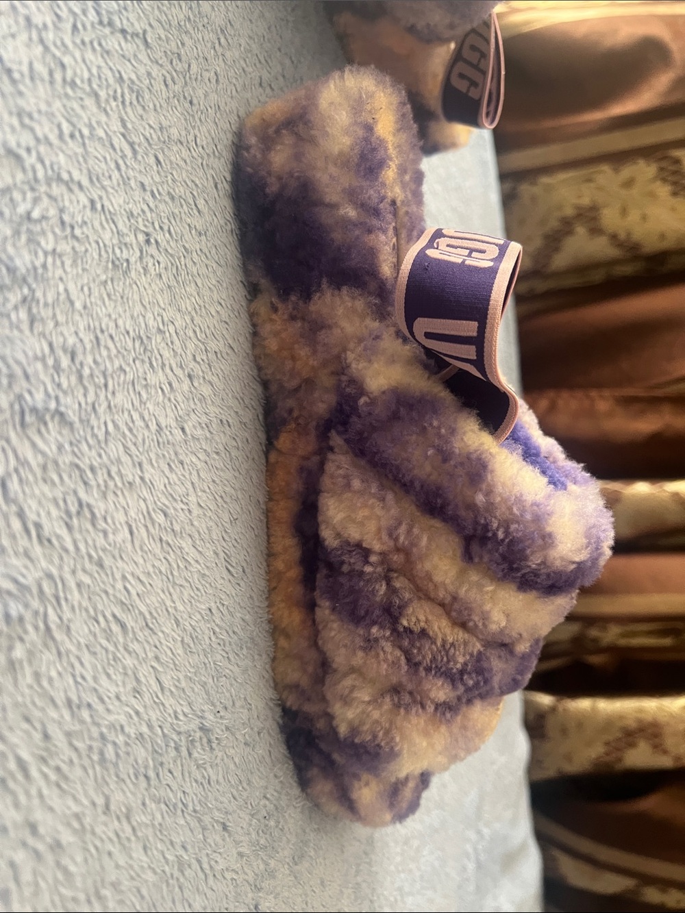 UGG Tie-Dye Fluff Slide Sandals - Picture 6 of 7